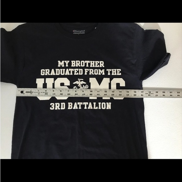 My Brother Graduated from the USMC 3rd Battalion Blue T-Shirt Size Small - Picture 6 of 7